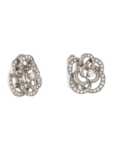 chanel camelia diamond ring price|chanel black camellia earrings.